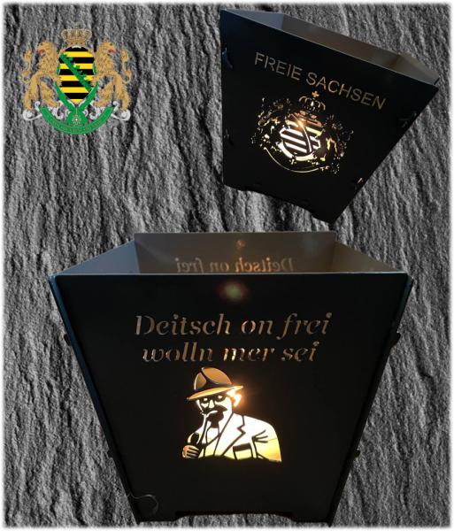 Teelichtkorb Anton Günther "Deitsch on frei wolln mer sei"